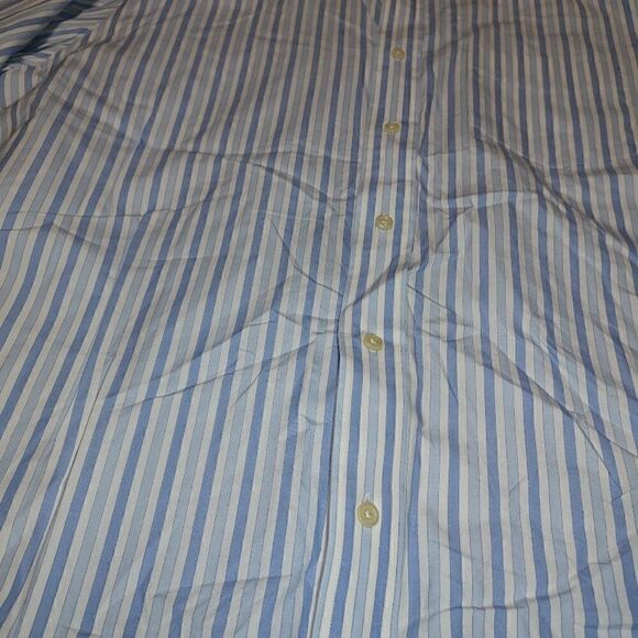 Gap Classic White Blue Striped Long Sleeved Button Down Shirt Size Men's XL - Picture 2 of 2